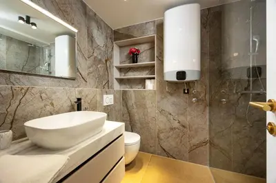 Kupaonica u objektu Seaside Luxury Apartment Tanita