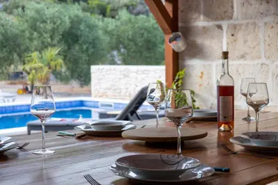 Bazen u objektu Family friendly house with a swimming pool Postira, Brac - 19563 ili u blizini