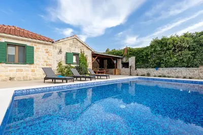 Bazen u objektu Family friendly house with a swimming pool Postira, Brac - 19563 ili u blizini