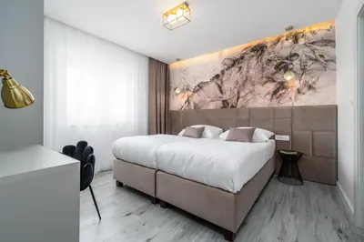 Krevet ili kreveti u jedinici u objektu Villa Stella with 32 sqm private heated pool Jacuzzi Sauna Media room 3 bedrooms