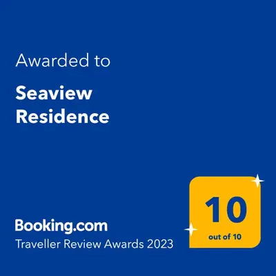 Certifikat, nagrada, logo ili neki drugi dokument izložen u objektu Seaview Residence