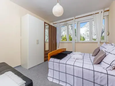 Krevet ili kreveti u jedinici u objektu Central Apartment Boho Omis River and Sandy Beach