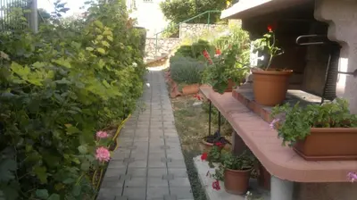 Vrt u objektu Apartment in Pisak with sea view, terrace, air conditioning, WiFi 3340-5
