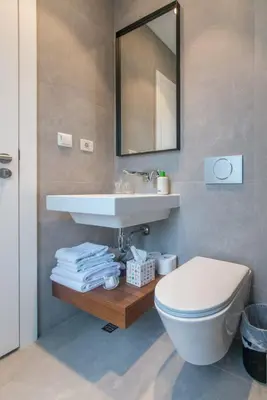 Kupaonica u objektu Ferienwohnung in Brela mit Meerblick, Terrasse, Klimaanlage, W-LAN 201-10