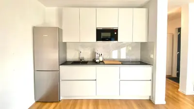 Kuhinja ili čajna kuhinja u objektu Nautilus-Bay Suites - Zweizimmer-Suite 410
