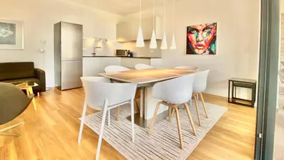 Kuhinja ili čajna kuhinja u objektu Nautilus-Bay Suites - Dreizimmer Suite 420