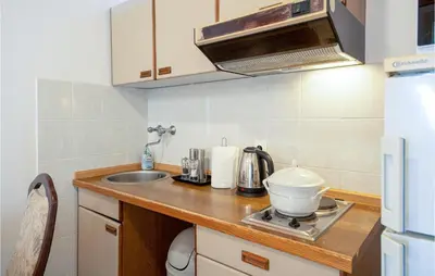 Kuhinja ili čajna kuhinja u objektu 1 Bedroom Beach Front Apartment In Podstrana