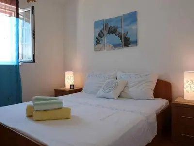 Krevet ili kreveti u jedinici u objektu Apartment in Bol with sea view, terrace, air conditioning, WiFi 5121-1