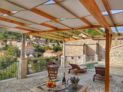 Balkon ili terasa u objektu Luxury villa with a swimming pool Malo Grablje, Hvar - 20606