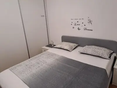 Krevet ili kreveti u jedinici u objektu Makarska Double Seaview
