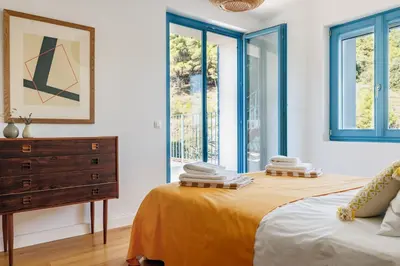 Krevet ili kreveti u jedinici u objektu La Villa Bleue Secluded Hvar Beach House