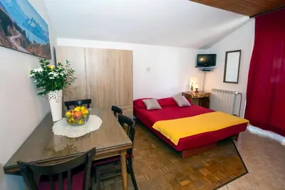 Krevet ili kreveti u jedinici u objektu Apartment in Duce with sea view, balcony, air conditioning, WiFi 5146-1