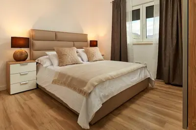 Krevet ili kreveti u jedinici u objektu Villa Stella, private pool, sleeps 12, Dugi Rat